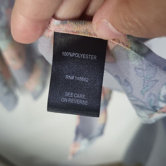Torrid Womens Floral Kimono Top Blouse Open Front Gray SZ 1/2 Chiffon Dolman - Picture 4 of 5